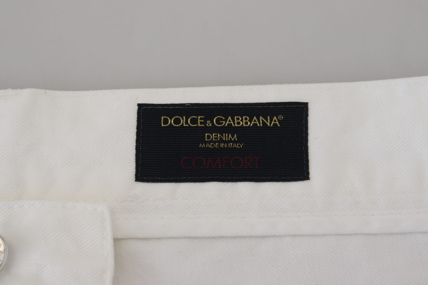 Dolce & Gabbana White Cotton Comfort Fit Denim Jeans