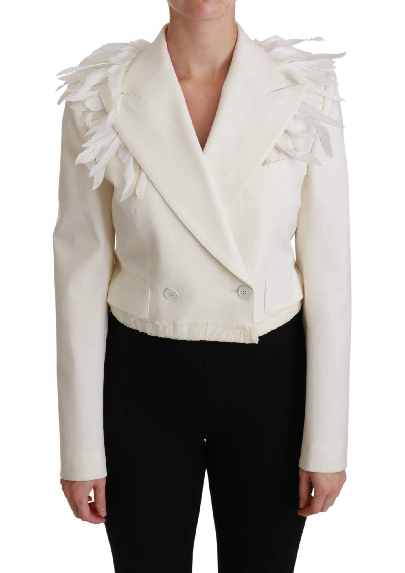 Dolce & Gabbana  White Double Breasted Coat Wool Jacket #women, Brand_Dolce & Gabbana, Catch, Dolce & Gabbana, feed-agegroup-adult, feed-color-white, feed-gender-female, feed-size-IT40|S, Gender_Women, IT40|S, Jackets & Coats - Women - Clothing, Kogan, White, Women - New Arrivals at SEYMAYKA