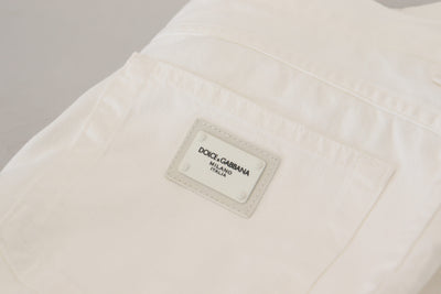 Dolce & Gabbana White Cotton Comfort Fit Denim Jeans