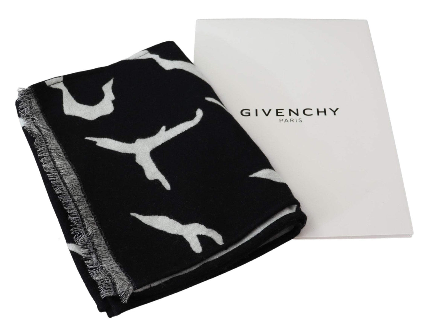 GIVENCHY Black White Wool Unisex Winter Warm Scarf Wrap Shawl #women, Accessories - New Arrivals, Black/White, feed-agegroup-adult, feed-color-black, feed-color-white, feed-gender-female, feed-size-58 cm|M, feed-size-OS, Gender_Women, GIVENCHY, Scarves - Men - Accessories, Scarves - Women - Accessories at SEYMAYKA