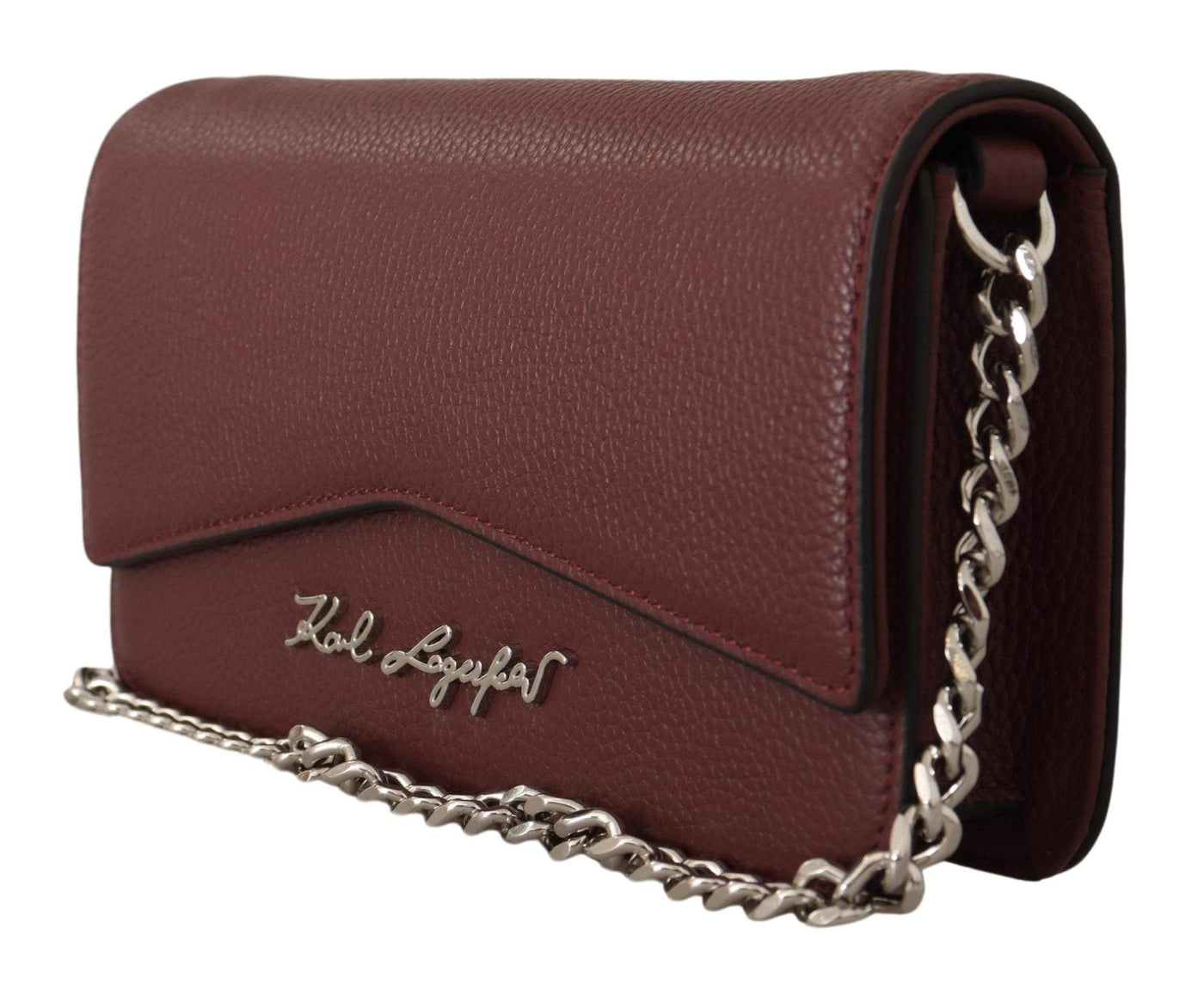 Karl Lagerfeld Wine Leather Evening Clutch Bag Brown, Clutch Bags - Women - Bags, feed-1, Handbags - New Arrivals, Karl Lagerfeld, Shoulder Bags - Women - Bags, Women - New Arrivals at SEYMAYKA