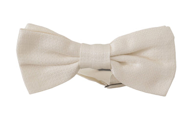 Dolce & Gabbana Off White Pattern Adjustable Neck Papillon Tie