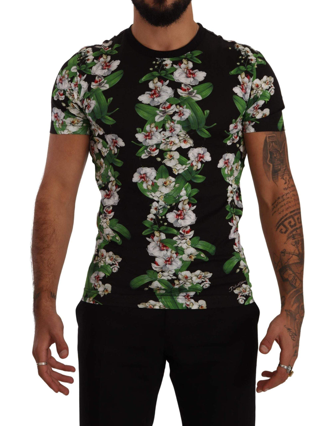 Dolce & Gabbana Black Floral Print Crewneck T-shirt #men, Black, Dolce & Gabbana, feed-1, IT44 | XS, IT46 | S, IT48 | M, IT50 | L, IT52 | L, IT54 | L, IT56 | XXL, T-Shirts - Men - Clothing at SEYMAYKA