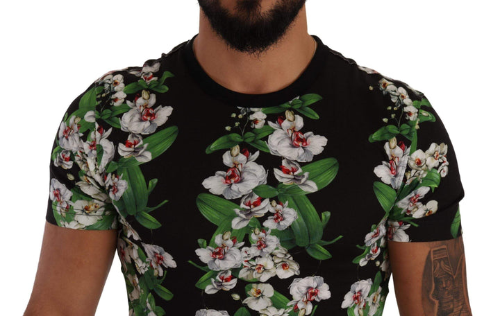 Dolce & Gabbana Black Floral Print Crewneck T-shirt #men, Black, Dolce & Gabbana, feed-1, IT44 | XS, IT46 | S, IT48 | M, IT50 | L, IT52 | L, IT54 | L, IT56 | XXL, T-Shirts - Men - Clothing at SEYMAYKA