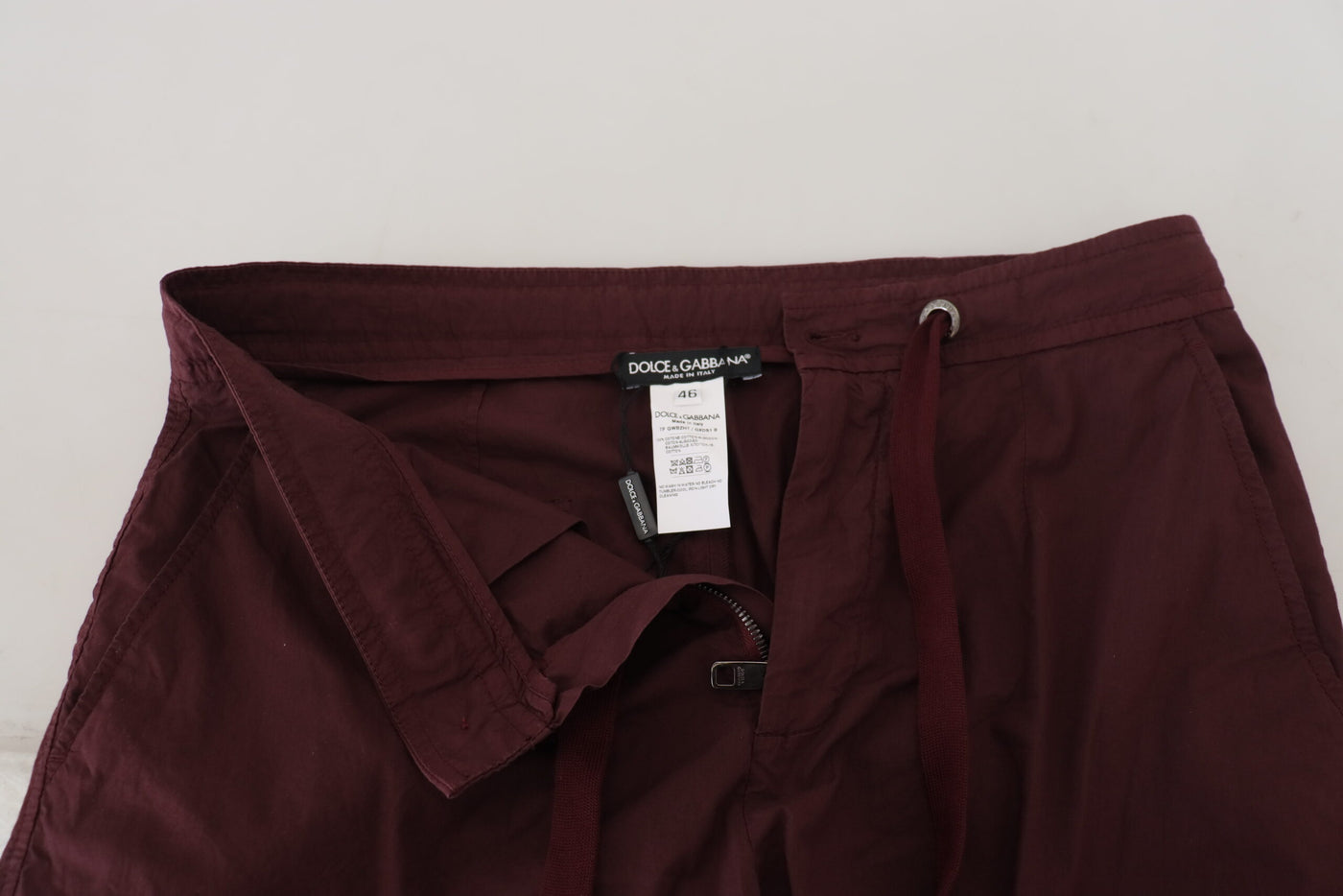 Dolce & Gabbana Bordeaux Cotton Cargo Jogger Sweatpants Pants