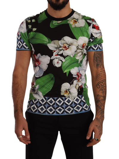 Dolce & Gabbana Black Floral Print Crewneck T-shirt #men, Blue, Dolce & Gabbana, feed-1, IT46 | S, IT48 | M, IT50 | L, IT52 | XL, T-Shirts - Men - Clothing at SEYMAYKA