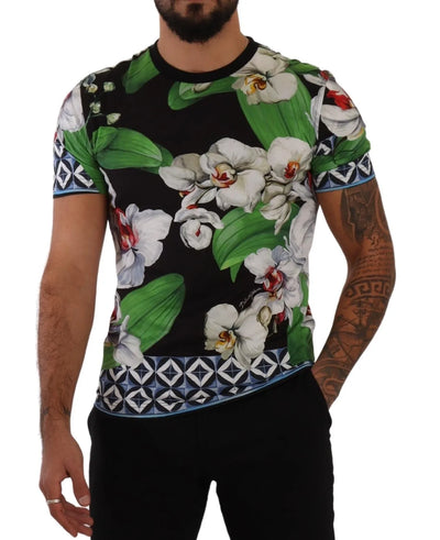 Dolce & Gabbana Black Floral Print Crewneck T-shirt #men, Blue, Dolce & Gabbana, feed-1, IT46 | S, IT48 | M, IT50 | L, IT52 | XL, T-Shirts - Men - Clothing at SEYMAYKA