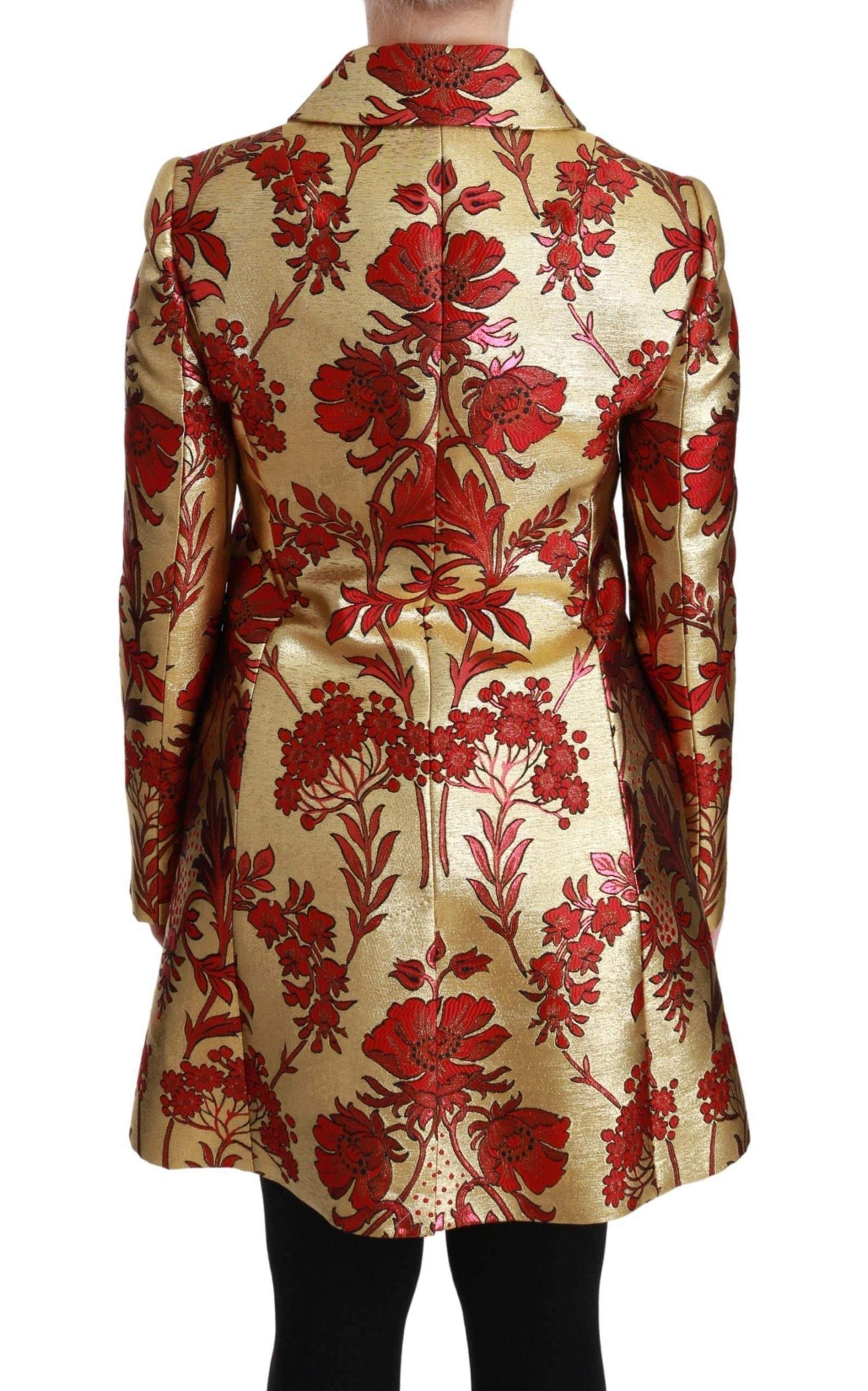Dolce & Gabbana  Red Gold Floral Brocade Cape Coat Jacket #women, Brand_Dolce & Gabbana, Catch, Dolce & Gabbana, feed-agegroup-adult, feed-color-gold, feed-gender-female, feed-size-IT36 | XS, feed-size-IT40|S, feed-size-IT42|M, Gender_Women, Gold, IT36 | XS, IT38|XS, IT40|S, IT42|M, IT44|L, IT46|XL, Jackets & Coats - Women - Clothing, Kogan, Women - New Arrivals at SEYMAYKA
