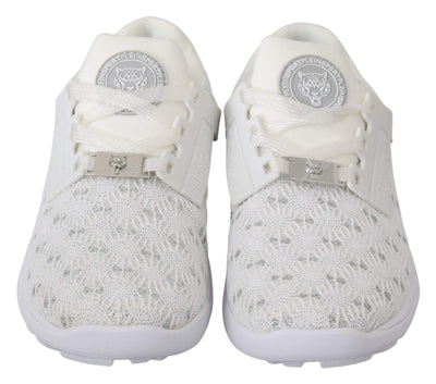 Philipp Plein White Polyester Casual Sneakers Shoes #women, EU37/US6.5, feed-agegroup-adult, feed-color-White, feed-gender-female, Philipp Plein, Shoes - New Arrivals, Sneakers - Women - Shoes, White at SEYMAYKA