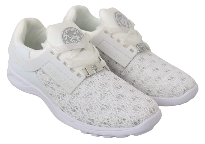 Philipp Plein White Polyester Casual Sneakers Shoes #women, EU37/US6.5, feed-agegroup-adult, feed-color-White, feed-gender-female, Philipp Plein, Shoes - New Arrivals, Sneakers - Women - Shoes, White at SEYMAYKA