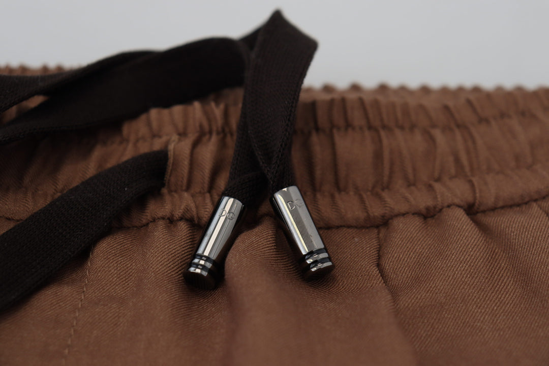 Dolce & Gabbana Brown Cashmere  Drawstring Jogger Pants