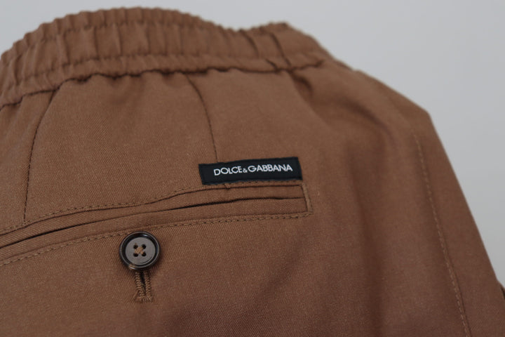 Dolce & Gabbana Brown Cashmere  Drawstring Jogger Pants