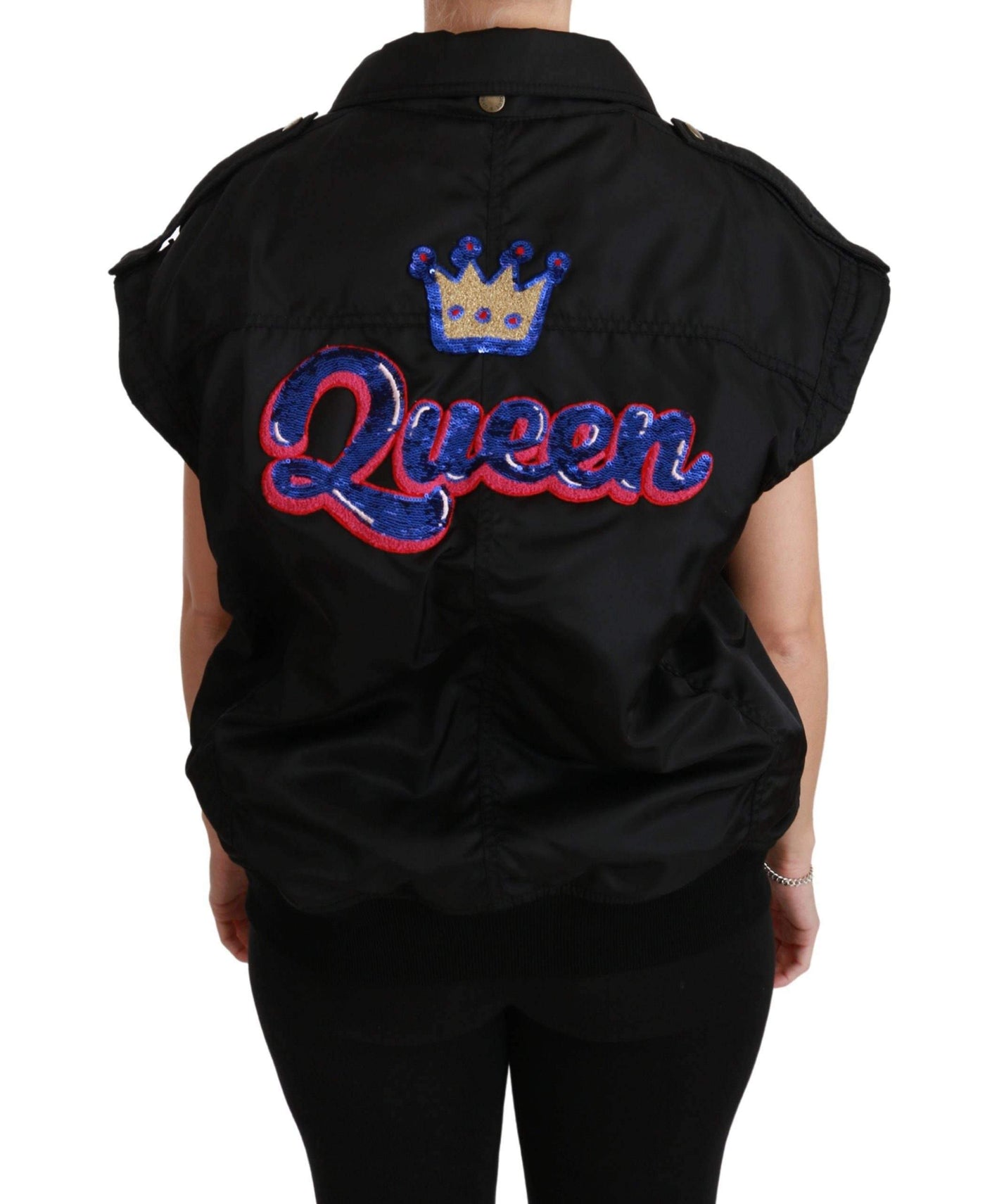 Dolce & Gabbana  Black Queen Crown Sequined Bomber Jacket #women, Black, Brand_Dolce & Gabbana, Catch, Dolce & Gabbana, feed-agegroup-adult, feed-color-black, feed-gender-female, feed-size-IT36 | XS, feed-size-IT38 | S, Gender_Women, IT36 | XS, IT38 | S, IT40 | M, Jackets & Coats - Women - Clothing, Kogan, Women - New Arrivals at SEYMAYKA