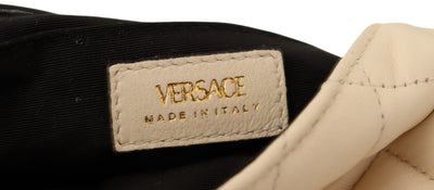 Versace White Nappa Leather Medusa Small Crossbody Bag