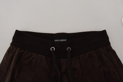 Dolce & Gabbana Brown Solid  Drawstring Jogger Pants