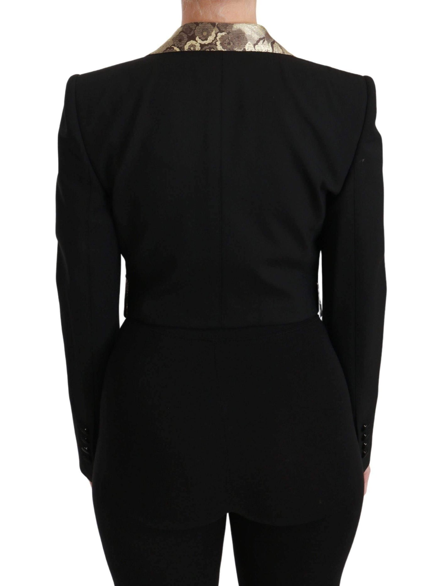 Dolce & Gabbana  Black Jacquard Vest Blazer Coat Wool Jacket #women, Black, Brand_Dolce & Gabbana, Catch, Dolce & Gabbana, feed-agegroup-adult, feed-color-black, feed-gender-female, feed-size-IT40|S, Gender_Women, IT40|S, Jackets & Coats - Women - Clothing, Kogan, Women - New Arrivals at SEYMAYKA
