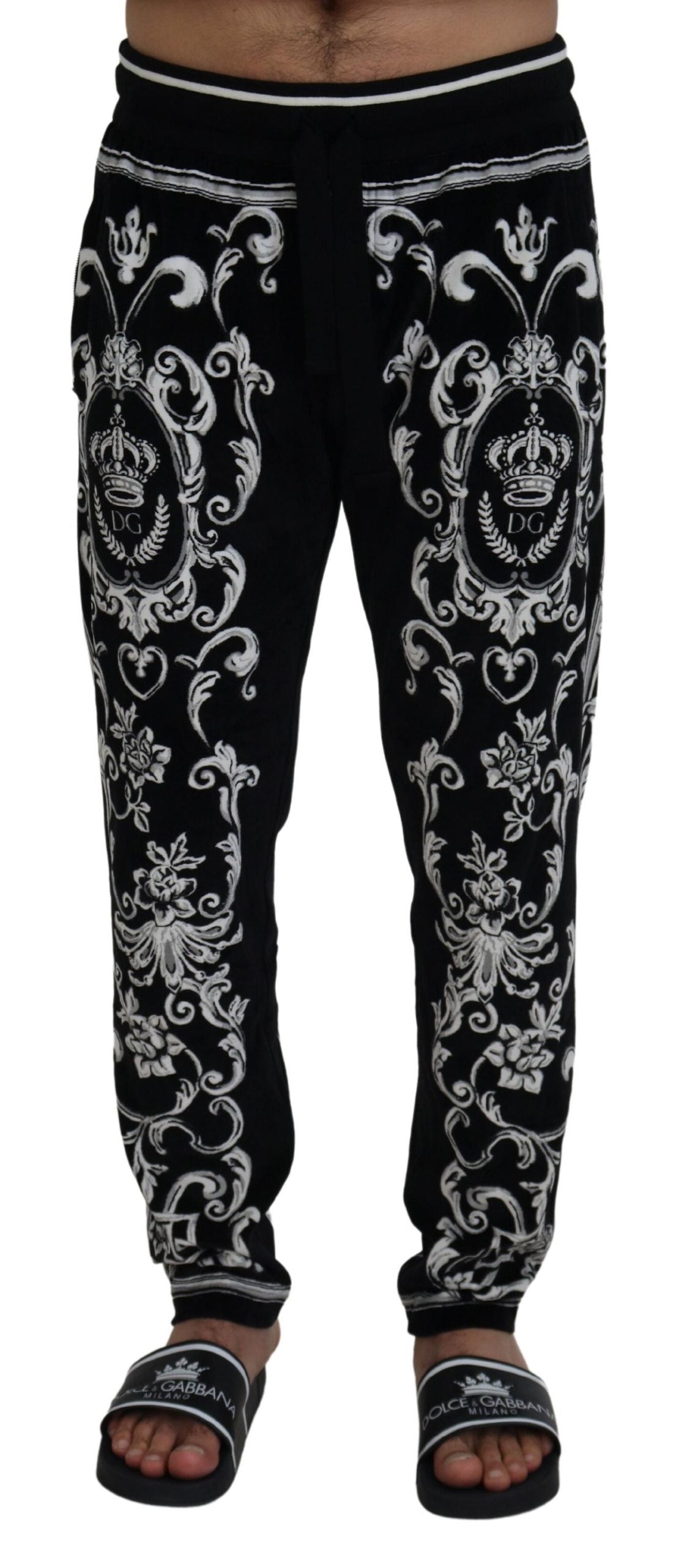 Dolce & Gabbana Black Cotton Heritage Sweatpants Jogging Pants