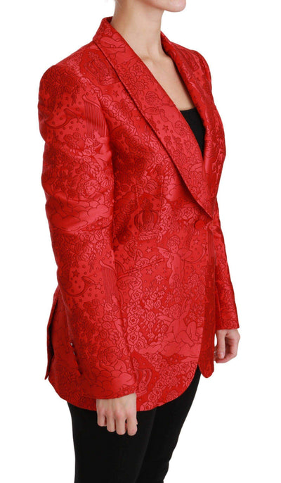 Dolce & Gabbana  Red Floral Angel Blazer Coat Jacket #women, Brand_Dolce & Gabbana, Catch, Dolce & Gabbana, feed-agegroup-adult, feed-color-red, feed-gender-female, feed-size-IT46 | L, Gender_Women, IT46 | L, Jackets & Coats - Women - Clothing, Kogan, Red, Women - New Arrivals at SEYMAYKA