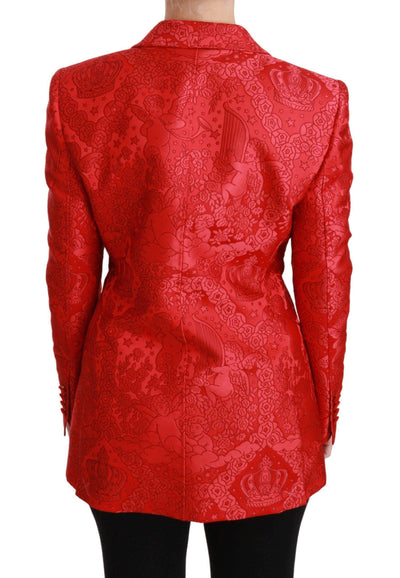 Dolce & Gabbana  Red Floral Angel Blazer Coat Jacket #women, Brand_Dolce & Gabbana, Catch, Dolce & Gabbana, feed-agegroup-adult, feed-color-red, feed-gender-female, feed-size-IT46 | L, Gender_Women, IT46 | L, Jackets & Coats - Women - Clothing, Kogan, Red, Women - New Arrivals at SEYMAYKA