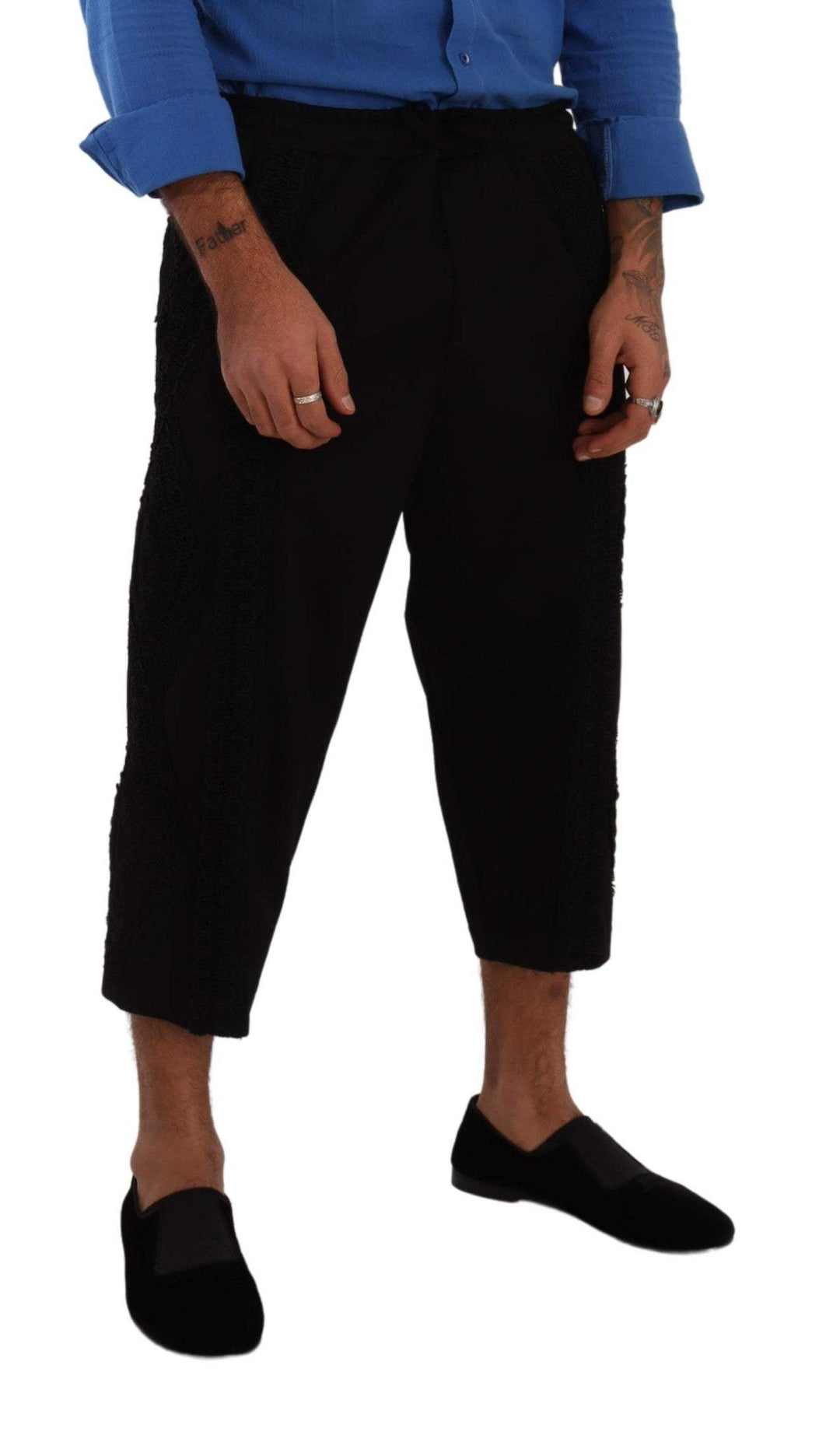 Dolce & Gabbana Black Cotton Torero Cropped Short Trouser Pants #men, Black, Dolce & Gabbana, feed-1, IT50 | L, Jeans & Pants - Men - Clothing at SEYMAYKA