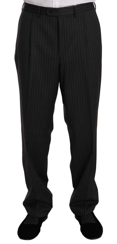 Z ZEGNA Striped Two Piece 3 Button  Wool Suit #men, Black, Catch, feed-agegroup-adult, feed-color-black, feed-gender-male, Gender_Men, IT52 | XL, Kogan, Men - New Arrivals, Suits - Men - Clothing, Z ZEGNA at SEYMAYKA