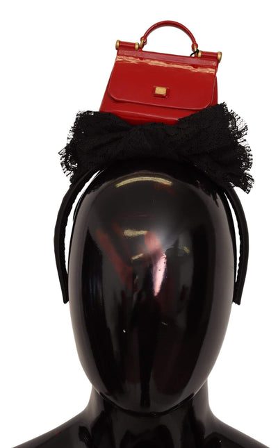 Dolce & Gabbana Black Cotton Red Hat Sicily Bag Headband Diadem Black, Dolce & Gabbana, feed-agegroup-adult, feed-color-Black, feed-gender-female, Headbands - Women - Accessories at SEYMAYKA