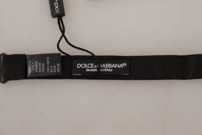 Dolce & Gabbana Black 100% Silk Adjustable Neck Papillon  Tie
