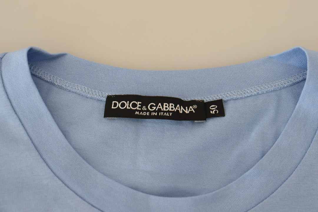 Dolce & Gabbana Light Blue Happy New Year 2017 Cotton T-shirt