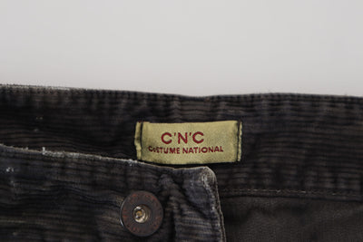 Costume National Gray Cotton Corduroy Men Casual Jeans
