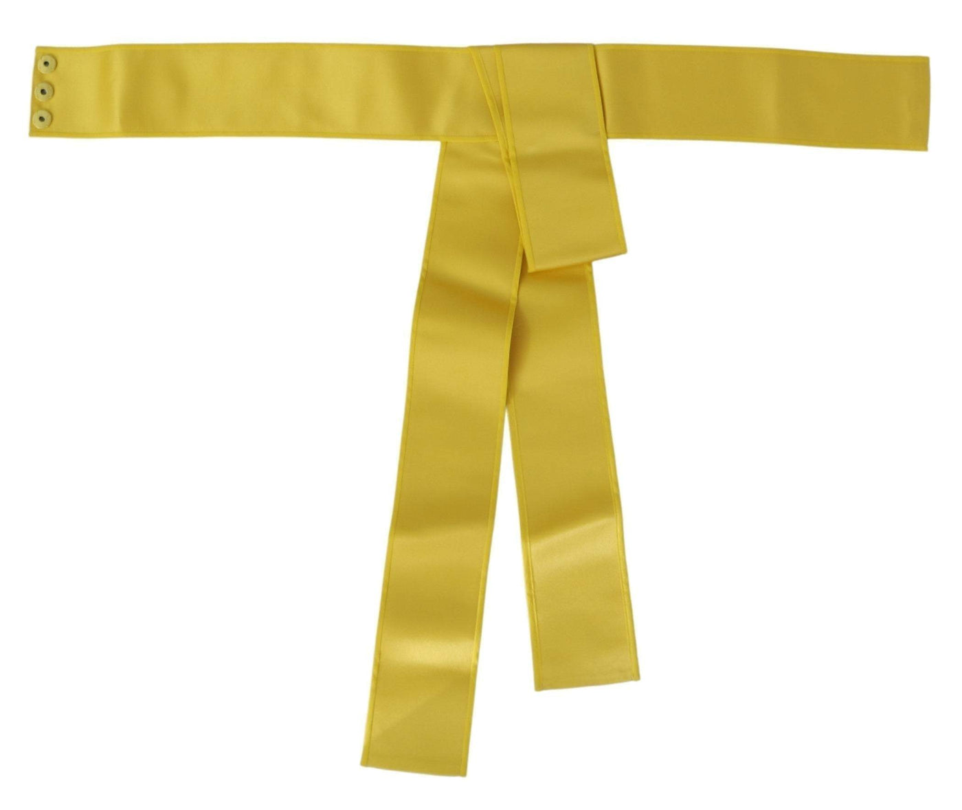 Dolce & Gabbana Yellow Wide Snap Button Closure Silk Belt #women, Accessories - New Arrivals, Belts - Women - Accessories, Dolce & Gabbana, feed-agegroup-adult, feed-color-yellow, feed-gender-female, feed-size-IT42|M, IT42|M, Yellow at SEYMAYKA