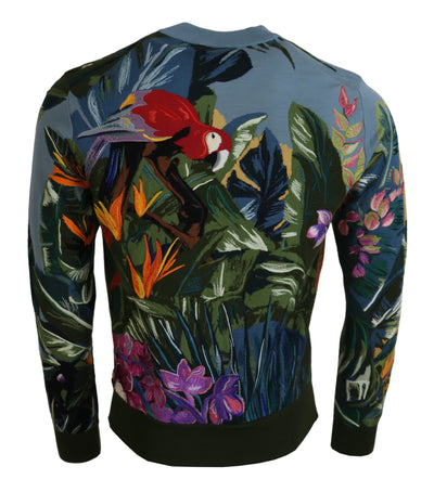Dolce & Gabbana Jungle Wool Silk Pullover Logo Sweater