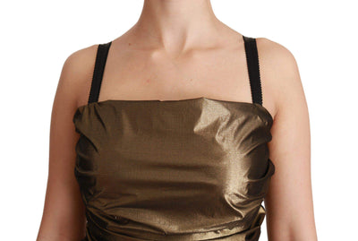 Dolce & Gabbana  Nylon Bronze Bodycon Sheath Mini Dress #women, Brand_Dolce & Gabbana, Bronze, Catch, Clothing_Dress, Dolce & Gabbana, Dresses - Women - Clothing, feed-agegroup-adult, feed-color-bronze, feed-gender-female, feed-size-IT46 | L, feed-size-IT48 | XL, Gender_Women, IT46 | L, IT48 | XL, Kogan, Women - New Arrivals at SEYMAYKA