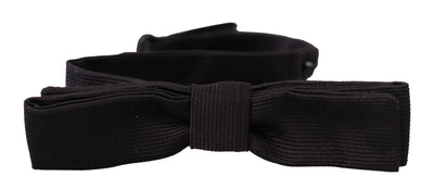 Dolce & Gabbana Black 100% Silk Adjustable Neck Papillon Tie