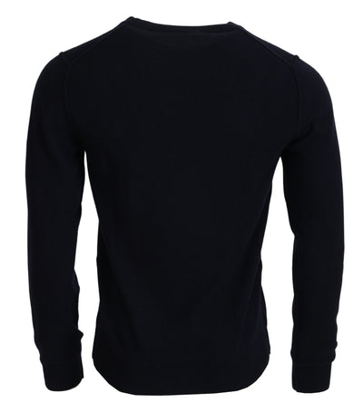 Dolce & Gabbana Blue Cashmere iit Print Pullover Sweater