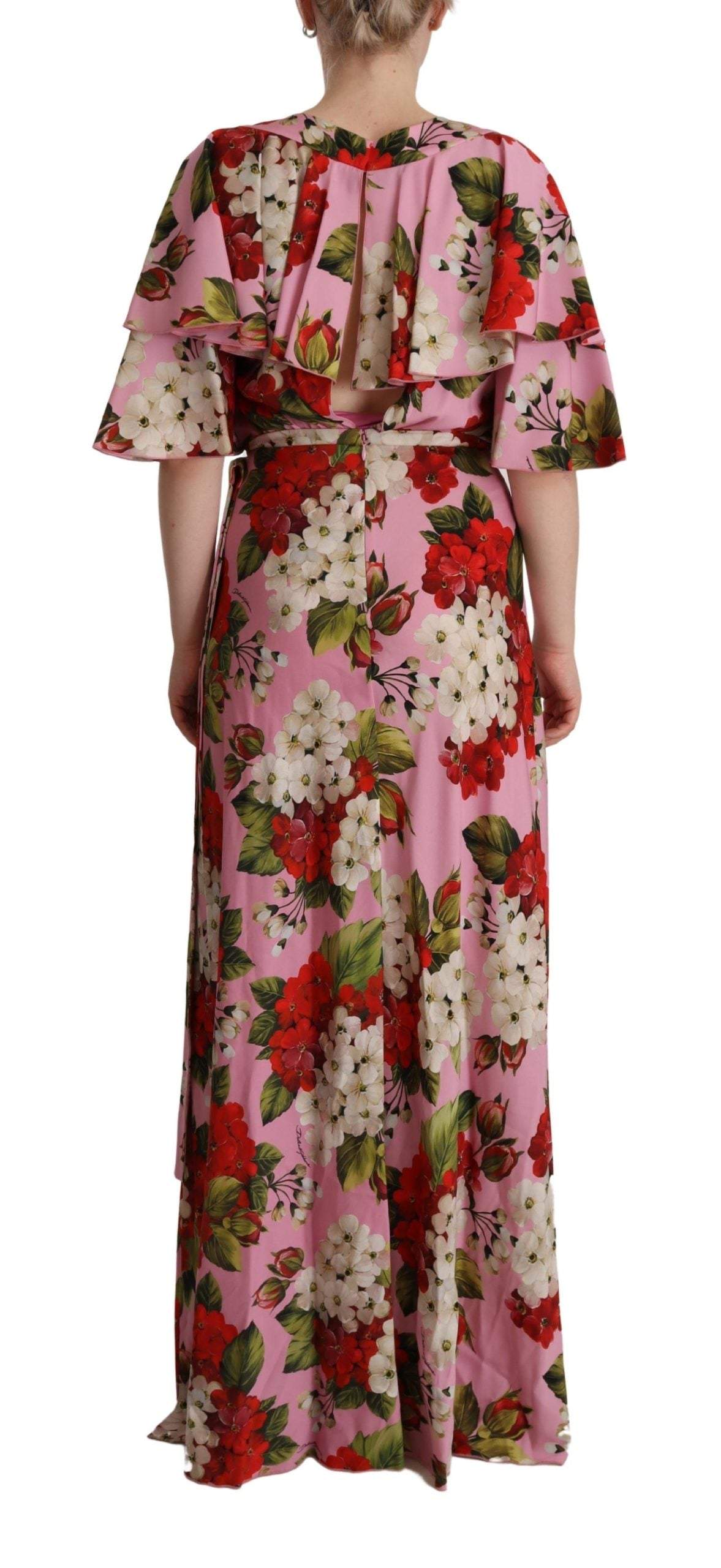 Dolce & Gabbana Pink Floral Silk Stretch Gown Maxi Dress Dolce & Gabbana, Dresses - Women - Clothing, feed-1, IT40|S, IT42|M, IT44|L, IT46|XL, IT50 | XXL, Pink at SEYMAYKA