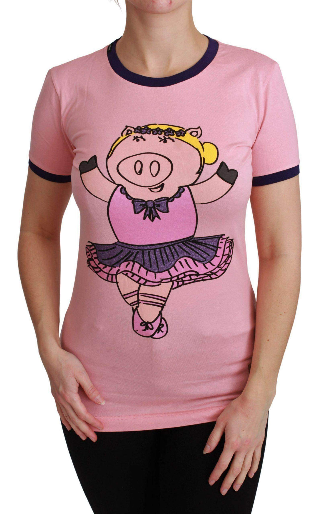 Dolce & Gabbana  Pink YEAR OF THE PIG Top Cotton T-shirt #women, Brand_Dolce & Gabbana, Catch, Dolce & Gabbana, feed-agegroup-adult, feed-color-pink, feed-gender-female, feed-size-IT36 | XS, feed-size-IT38|XS, feed-size-IT40|S, feed-size-IT42|M, feed-size-IT44|L, feed-size-IT46|XL, Gender_Women, IT36 | XS, IT38|XS, IT40|S, IT42|M, IT44|L, IT46|XL, Kogan, Pink, Tops & T-Shirts - Women - Clothing, Women - New Arrivals at SEYMAYKA