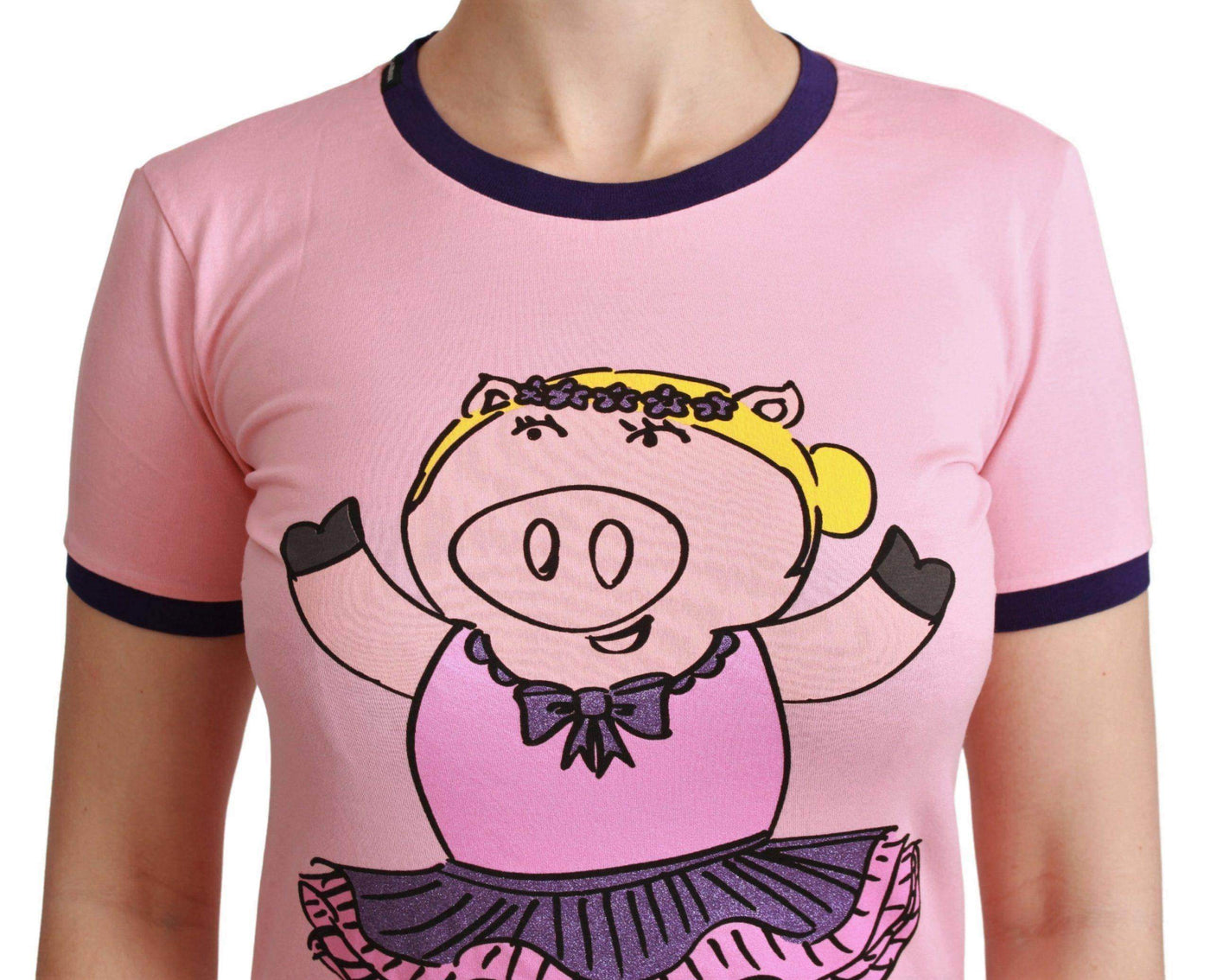 Dolce & Gabbana  Pink YEAR OF THE PIG Top Cotton T-shirt #women, Brand_Dolce & Gabbana, Catch, Dolce & Gabbana, feed-agegroup-adult, feed-color-pink, feed-gender-female, feed-size-IT36 | XS, feed-size-IT38|XS, feed-size-IT40|S, feed-size-IT42|M, feed-size-IT44|L, feed-size-IT46|XL, Gender_Women, IT36 | XS, IT38|XS, IT40|S, IT42|M, IT44|L, IT46|XL, Kogan, Pink, Tops & T-Shirts - Women - Clothing, Women - New Arrivals at SEYMAYKA