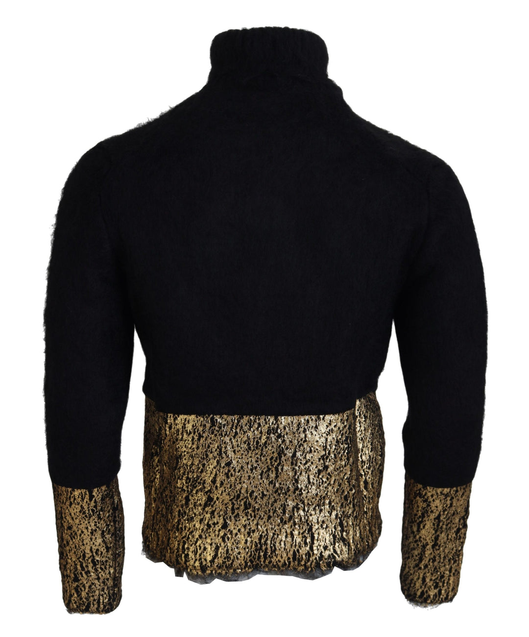 Dolce & Gabbana Black Gold Turtleneck Mohair Pullover s Sweater