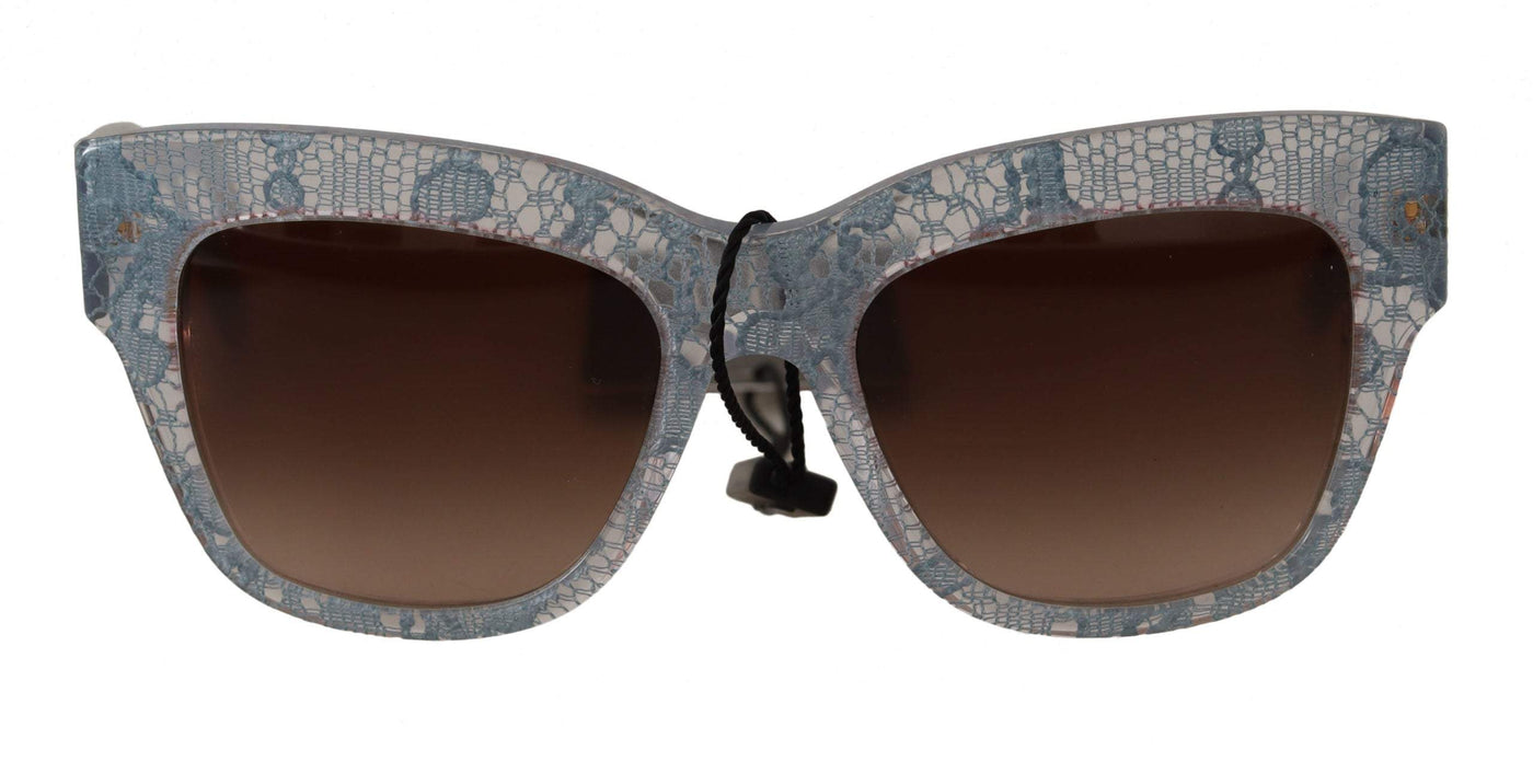 Dolce & Gabbana Blue Lace Acetate Rectangle Shades Sunglasses Blue, Dolce & Gabbana, feed-1, Sunglasses for Women - Sunglasses, Women at SEYMAYKA
