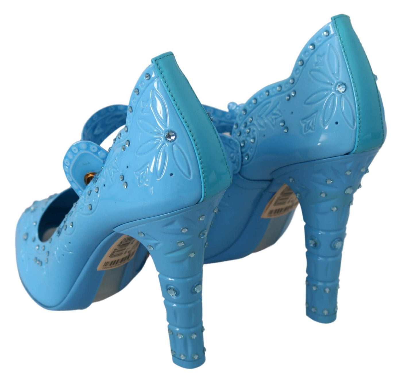 Dolce & Gabbana Blue Floral Crystal CINDERELLA Heels Shoes #women, Blue, Brand_Dolce & Gabbana, Dolce & Gabbana, EU40/US9.5, feed-agegroup-adult, feed-color-blue, feed-gender-female, feed-size-US9.5, Gender_Women, Pumps - Women - Shoes, Shoes - New Arrivals at SEYMAYKA