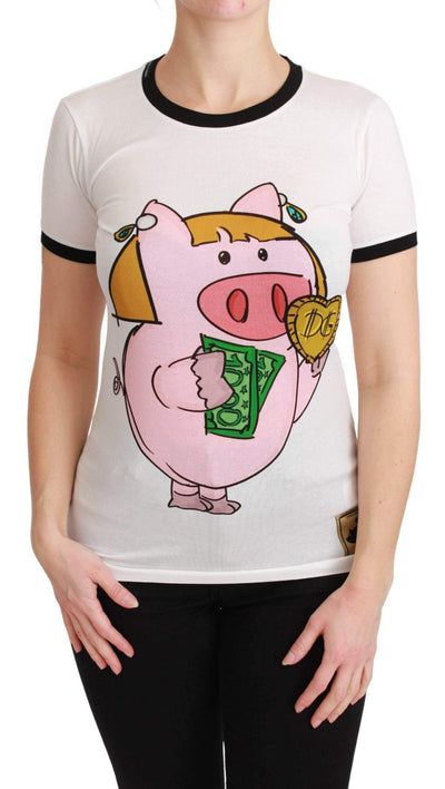 Dolce & Gabbana White YEAR OF THE PIG Top Cotton T-shirt #women, Brand_Dolce & Gabbana, Catch, Dolce & Gabbana, feed-agegroup-adult, feed-color-white, feed-gender-female, feed-size-IT36 | XS, feed-size-IT38 | S, feed-size-IT40 | M, feed-size-IT44|L, feed-size-IT46|XL, feed-size-IT48|XXL, Gender_Women, IT36 | XS, IT38 | S, IT40 | M, IT42|M, IT44|L, IT46|XL, IT48|XXL, Kogan, Tops & T-Shirts - Women - Clothing, White, Women - New Arrivals at SEYMAYKA