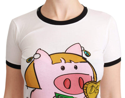 Dolce & Gabbana White YEAR OF THE PIG Top Cotton T-shirt #women, Brand_Dolce & Gabbana, Catch, Dolce & Gabbana, feed-agegroup-adult, feed-color-white, feed-gender-female, feed-size-IT36 | XS, feed-size-IT38 | S, feed-size-IT40 | M, feed-size-IT44|L, feed-size-IT46|XL, feed-size-IT48|XXL, Gender_Women, IT36 | XS, IT38 | S, IT40 | M, IT42|M, IT44|L, IT46|XL, IT48|XXL, Kogan, Tops & T-Shirts - Women - Clothing, White, Women - New Arrivals at SEYMAYKA