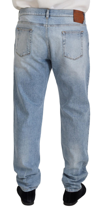 Dolce & Gabbana Light Blue Washed Cotton Denim Jeans