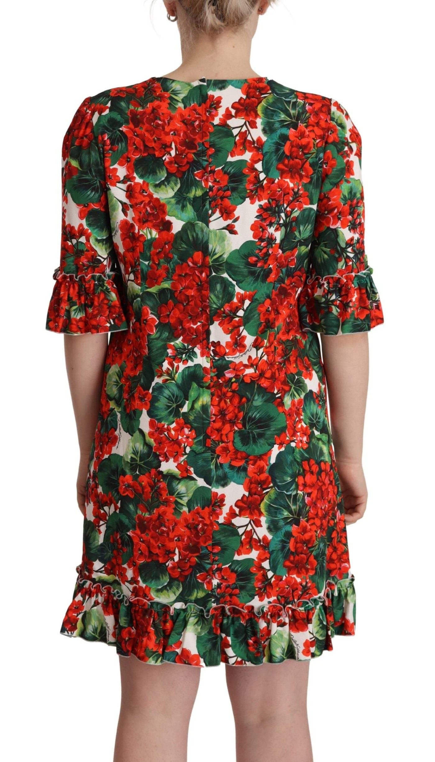 Dolce & Gabbana Multicolor Red Floral Shift Gown Dress Dolce & Gabbana, Dresses - Women - Clothing, feed-1, IT44|L, Multicolor at SEYMAYKA