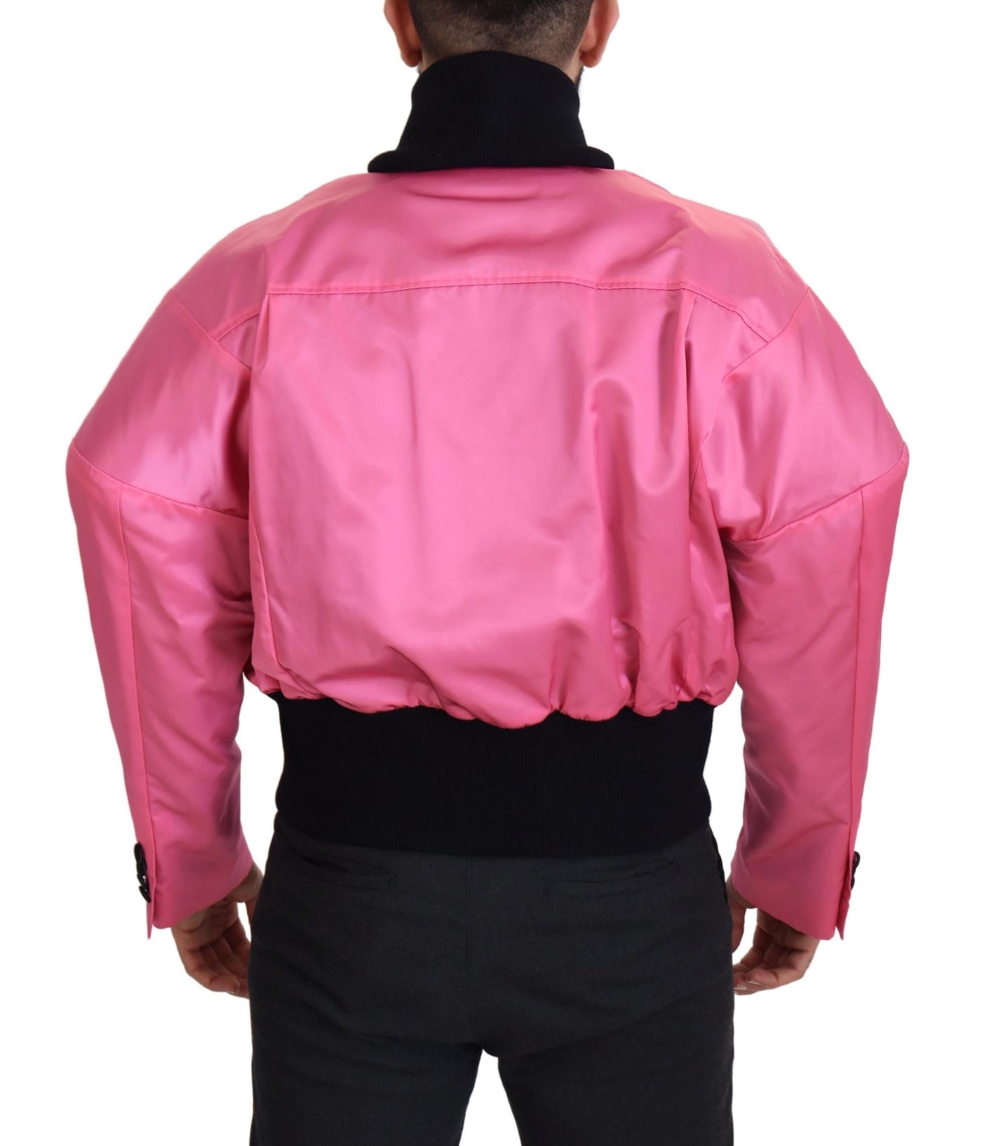 Dolce & Gabbana Nylon Pink  Full Zip Bomber Jacket