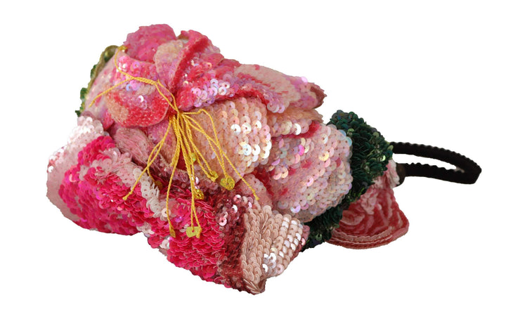 Dolce & Gabbana Multicolor Sequined Lurex Black Hair Headband Dolce & Gabbana, feed-1, Headbands - Women - Accessories, Multicolor at SEYMAYKA