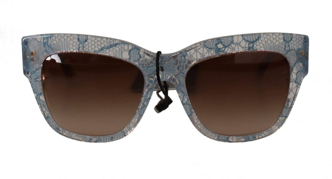 Dolce & Gabbana Blue Lace Acetate Rectangle Shades Sunglasses Blue, Dolce & Gabbana, feed-1, Sunglasses for Women - Sunglasses at SEYMAYKA