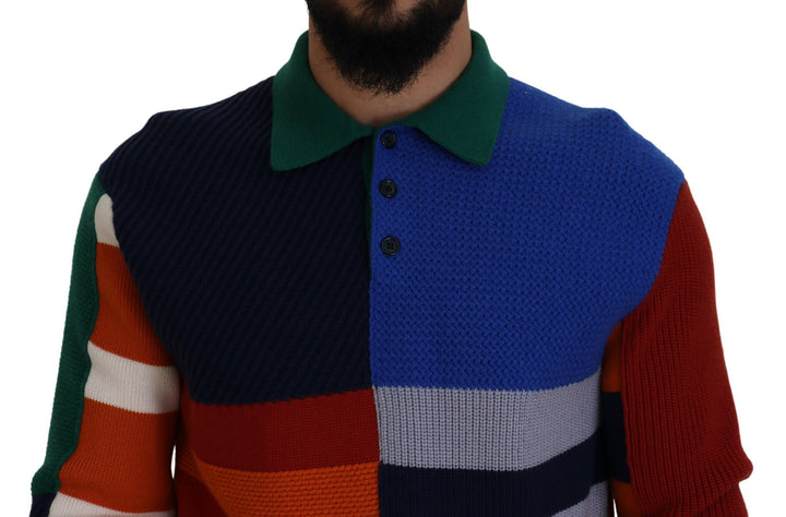 Dolce & Gabbana Multicolor Stripes Wool Pullover Sweater