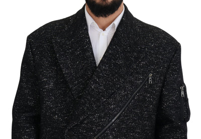Dolce & Gabbana Black Wool Double Breasted Coat  Jacket
