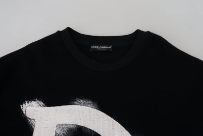 Dolce & Gabbana Black DG Logo Cotton Pullover Sweater
